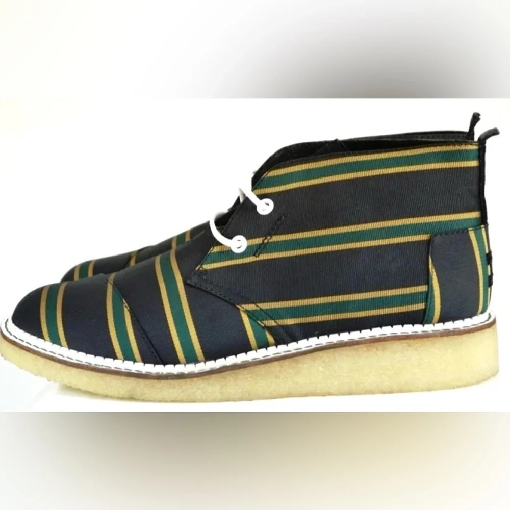 Brand New Without Box Men’s Toms+ Navy Green Stripe Botas Boots Size 9 - Picture 4 of 7